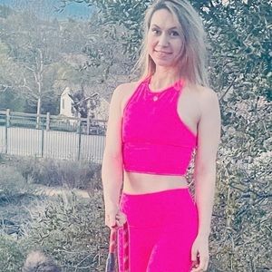 Beyond Yoga Pink Leopard Set